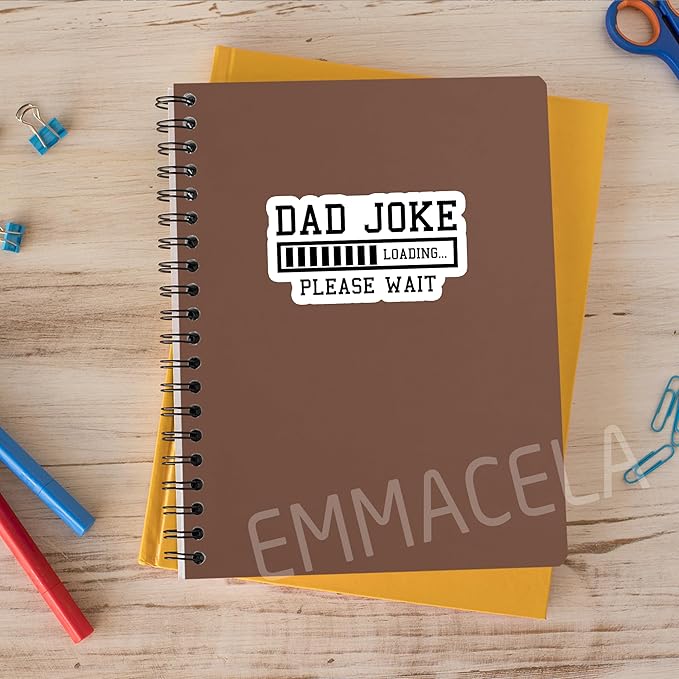 (3PCS) Dad Joke Loading Stickers – Funny Waterproof Vinyl Decals for Laptop, Tumbler, Scrapbook, Water Bottle – Father’s Day Gift for Dads, Fathers, Husbands 3" x 2.5"