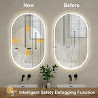 BEAUTYPEAK 48x28 LED Oval Bathroom Mirror - Image 2