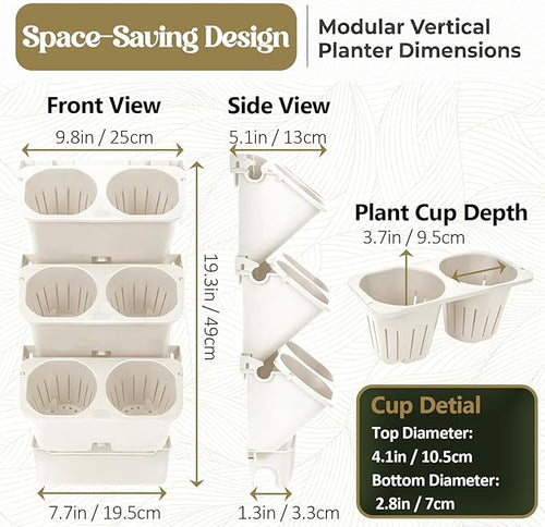 3-Tiers Vertical Wall-Mounted Planter - Image 2