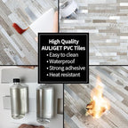 AULIGET Peel and Stick Backsplash, Coffee & Brown Wood Look PVC Mixed Metal - Image 5
