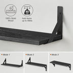 Forbena Large Floating Shelves for Wall 24 Inch Long Set of 3, 8 in Deep Wall - Image 7