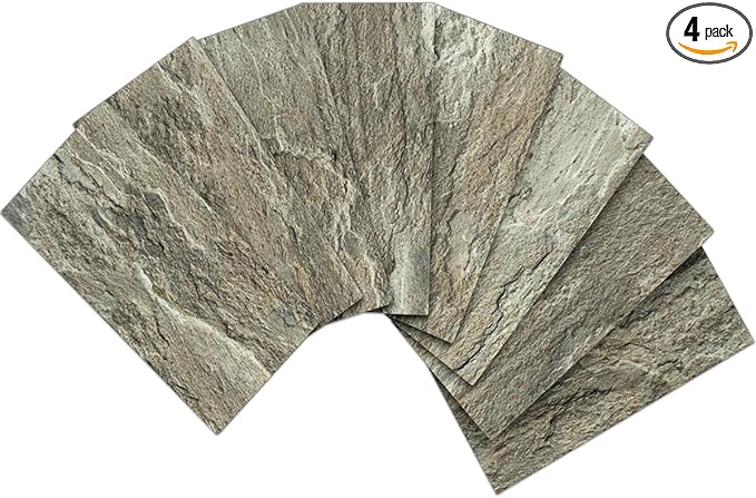 AULIGET 4-Piece Faux Stone Peel and Stick Backsplash Wall Tiles, Laundry Room by AULIGET