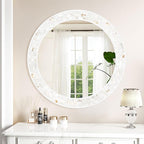 Tanmicoshomy Round Wall Mirror 24 Inch, Circle Mosaic Mirror - Image 7