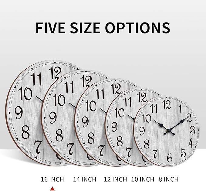 Wall Clock, Country Round Clocks Farmhous Wall Decorative - Image 3