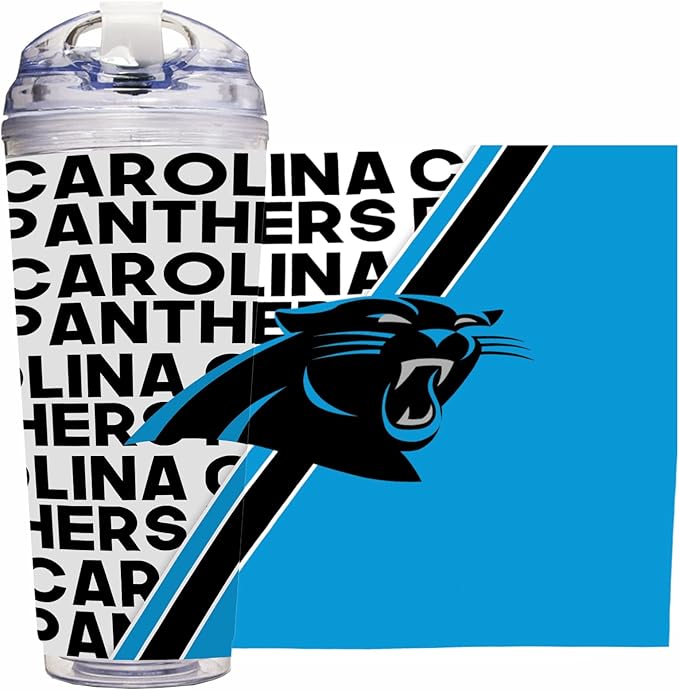 NFL Football 24oz Acrylic Tumbler with Hinged Lid, Officially Licensed Double Wall Tumbler for NFL Fans