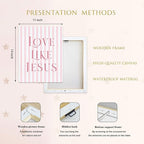 LARTSFRO Coquette Pink Bow Jesus Canvas Wall Art Decor Posters Prints, Light - Image 4