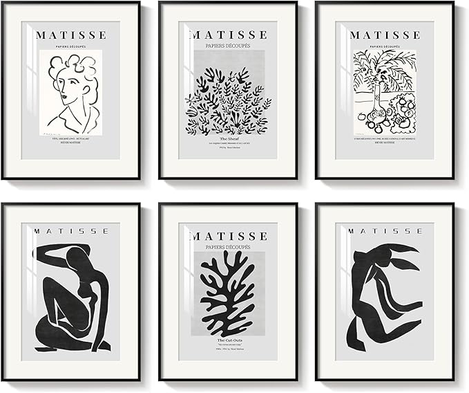 Framed Matisse Wall Art for Living Room, Abstract Aesthetic Pictures for Bedroom by Cuspin