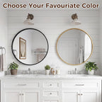 NEWBULIG 24 Inch Round Wall Mirror, Bathroom Mirror - Image 8