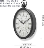Menterry Oval Retro Wall Clock, Rustic Vintage Style, Battery Operated Silent - Image 3