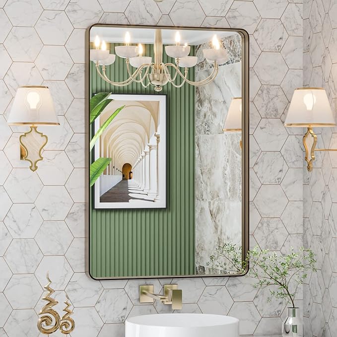 LOAAO 24”X36” Bronze Bathroom Mirrors by LOAAO