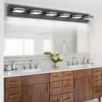SineRise LED Modern Bathroom Vanity Light Fixtures, Matte Black Modern Acrylic - Image 5