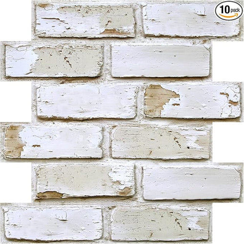 3D Faux Brick Wall Panels Peel and Stick, Small Brick-Look Textured Wall Sticker by SMOOSTIKCDECOR