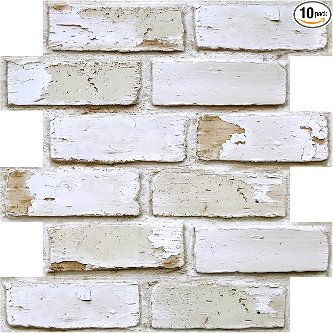 COMSTICKC 3D Faux Brick Wall Stickers Wall Panels, Small Brick Size, Thin PVC by COMSTICKCDECOR