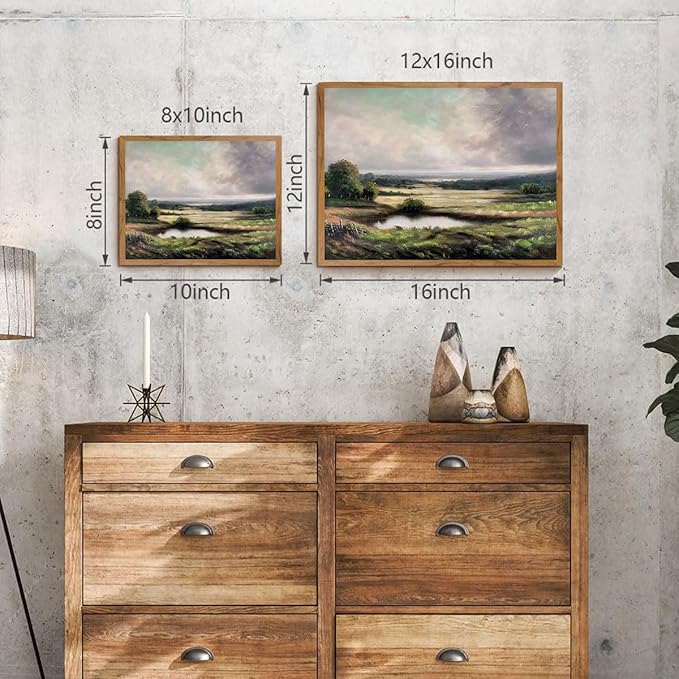 OIQArtOIQ Vintage Landscape Canvas Wall Art Framed Natural Scenery Painting - Image 6