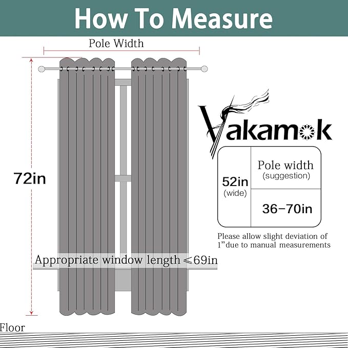 Yakamok 100% Blackout Curtains for Bedroom, Thermal Insulated Double Layer - Image 8
