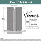 Yakamok Gray 100% Blackout Curtains 45 Inches Long, Full Light Blocking Thermal - Image 8