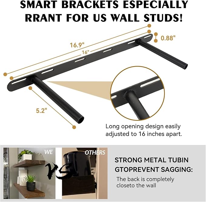 BGMG Wood Floating Shelves for Wall 30 inch Set of 2, Rustic Wooden Wall Mount - Image 3