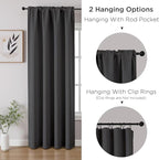 CUCRAF Dark Grey Blackout Curtains 45 inch Length 2 Panels Set, Rod Pocket Room - Image 3