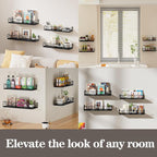 Amaoot Floating Shelves for Wall Set of 4, Different Sizes Mounted Wood - Image 7