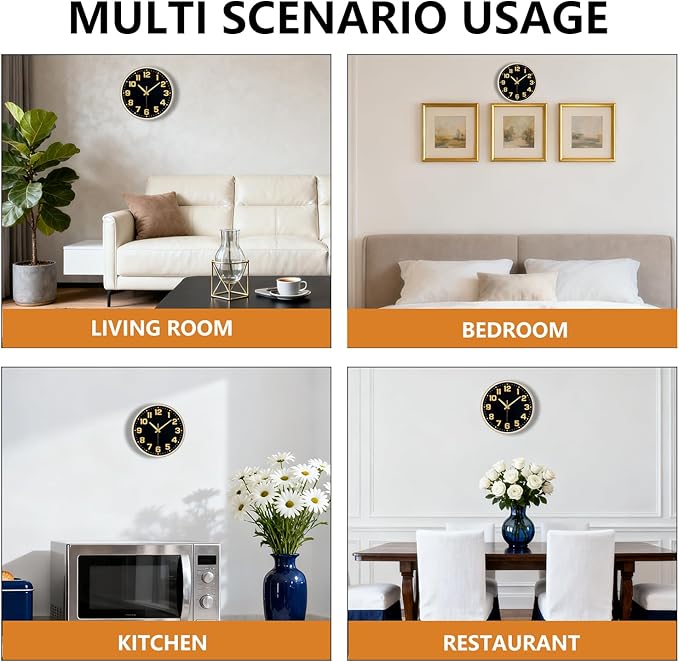 Wall Clock, 8inch Modern Silent Non-Ticking Wall Clocks Battery Operated - Image 8