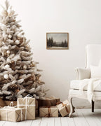 InSimSea Framed Canvas Wall Art Winter Christmas Decor Living Room Pine Tree - Image 2