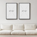 Large Framed Blue Gray Abstract Wall Art Set of 2, Modern Canvas Artwork - Image 3