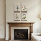 Framed Botanical Floral Wall Art, 4 Piece Vintage Flower Canvas Painting Prints - Image 8