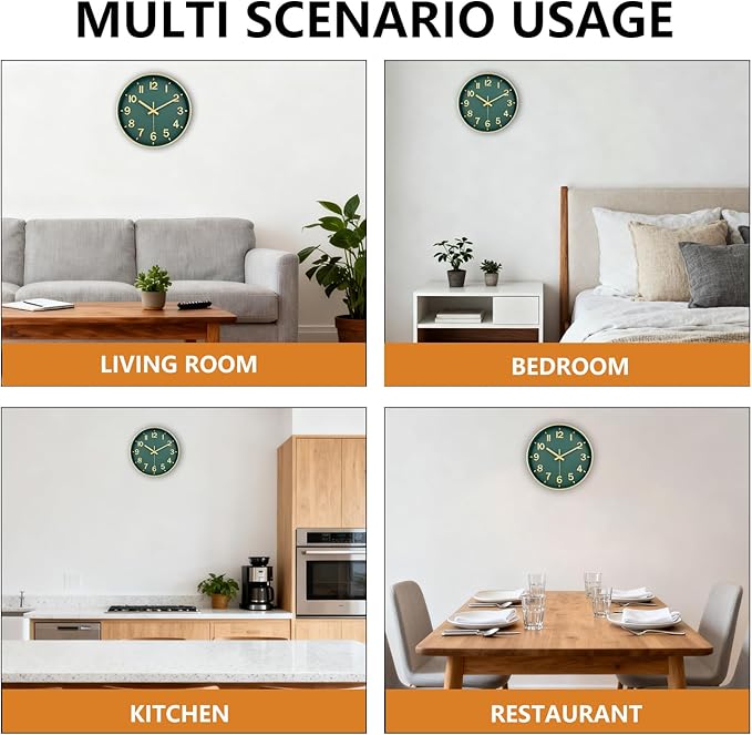 Wall Clocks Battery Operated, 12 Inch Non Ticking Digital Wall Clock, Silent - Image 8