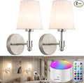 YHCDLAMP Battery Operated Wall Sconces Set of Two, Rechargeable Wireless Wall by YHCDLAMP