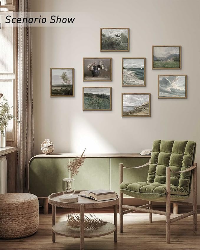 InSimSea Framed Canvas Wall Art Vintage Decor, Room Eclectic Decor, Prairie and - Image 2