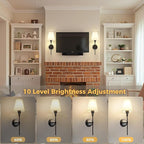 DORESshop Battery Operated Wall Sconce Set of 2, Wall Light Wireless Easy to - Image 6