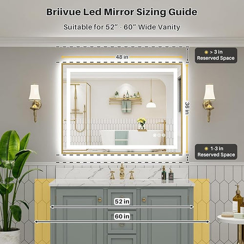 48x36 Inch LED Bathroom Mirror - Image 2