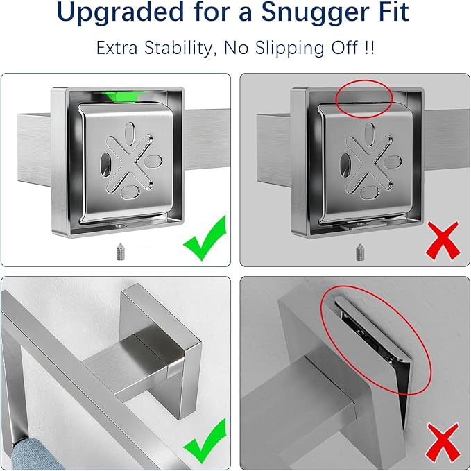 Gypie 24-Inch Extended Towel Bar Set Wall Mounted, Bathroom Accessory Set - Image 2