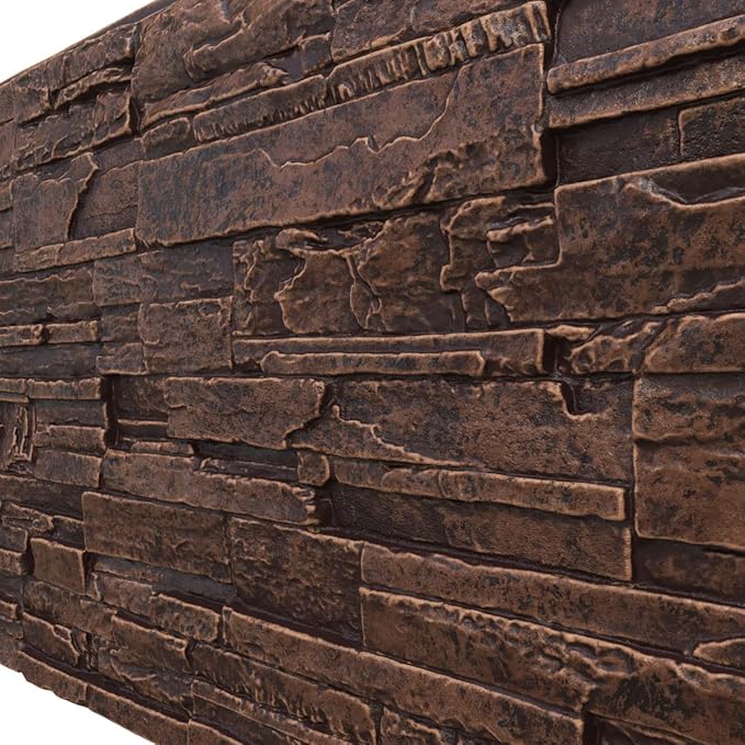 EverStone Cascade Faux Stone Panel, 48 5/8"W x 24 3/4"H x 1 1/4"D, Sequoia - Image 7