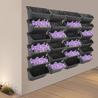 Vertical Wall Planter with 24 Plastic Pots, Wall-Mounted Garden Planter - Image 5