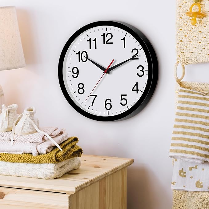 Rohioue 14 Inch Wall Clock Modern Battery Operated Silent Non Ticking Large - Image 4