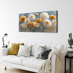 Abstract White Flower Wall Art Golden Floral Pictures Wall Decor Neutral - Image 6