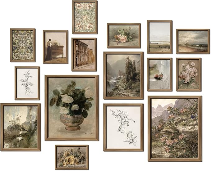 ANERZA 16 PCS Vintage Wall Art Decor, Farmhouse Wall Prints by ANERZA