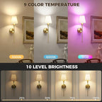 DORESshop Battery Operated Wall Sconce Set of 2, Wireless Wall Light Easy to - Image 6