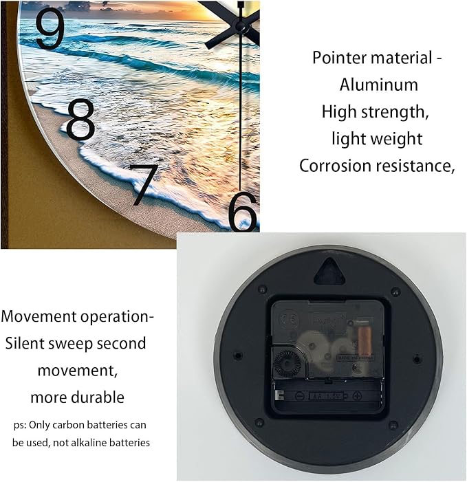 20 Inch Big Wall Clocks for Living Room Decor Analog Glass Wall Clock Non - Image 7