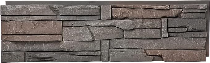 GenStone Faux Stacked Stone Panel 41" x 11.25" in Coffee Color by GenStone