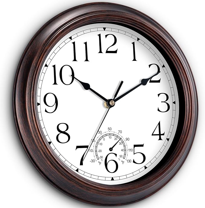 KECYET 10 Inch Outdoor Wall Clock - Image 2
