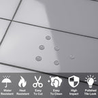 AULIGET 100-Piece Polished Grey Thick PVC Peel and Stick Backsplash - Image 2