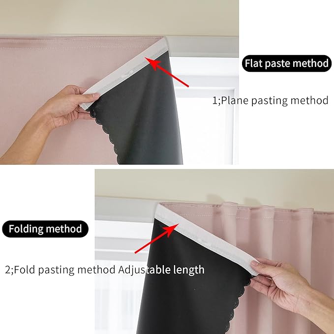 AJAZZ 100% Blackout Stick Curtain Portable Blackout Curtains Adhesive Curtains - Image 5