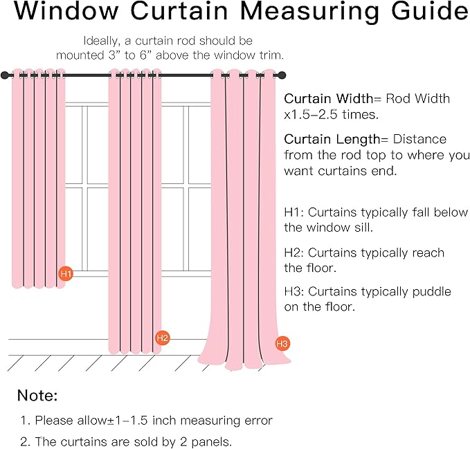 XiDi Curtains for Bedroom Decor Pink52/72/1 - Image 7