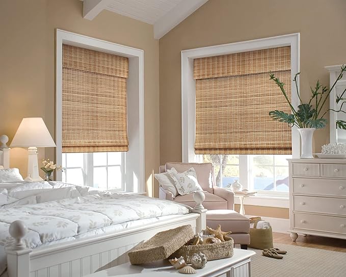 LazBlinds No Tools No Drill Cordless Bamboo Roman Shades, Light Filtering - Image 4