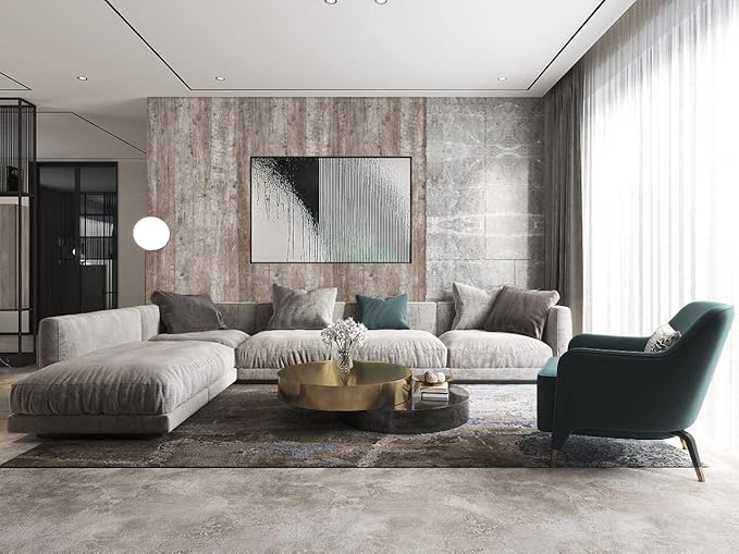 Dimoon 236"x17.7'' Wood Contact Paper Brown Grey Dark Wood Wallpaper Gray Brown - Image 6