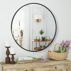 HARRITPURE Round Mirror 19.6" Black Wall Mounted Circle Mirror - Image 3