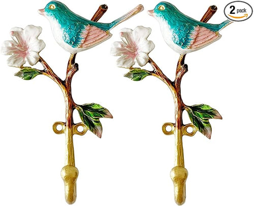 2 Pack Decorative Wall Hooks, Vintage Bird Shaped Metal Wall Hook by Pasiir