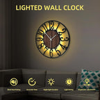 LEIKE Large Wall Clock 20'' Lighted Rustic Wood Clock - Image 4